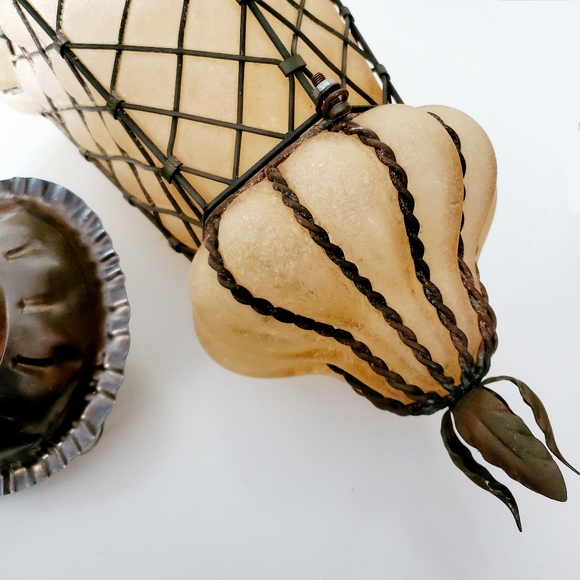 *SOLD* Pair Venetian Blown Glass Scavo Lanterns - Picture 6 of 15